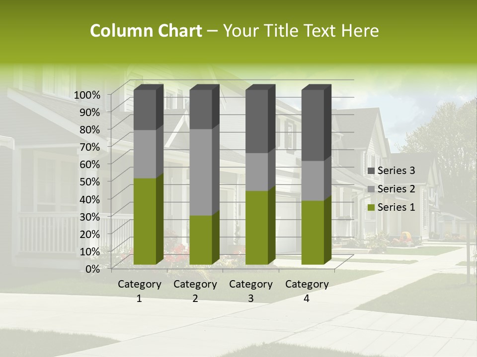 A Row Of Houses With Landscaping In Front Of Them PowerPoint Template