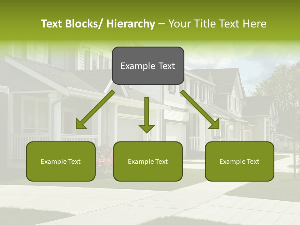 A Row Of Houses With Landscaping In Front Of Them PowerPoint Template