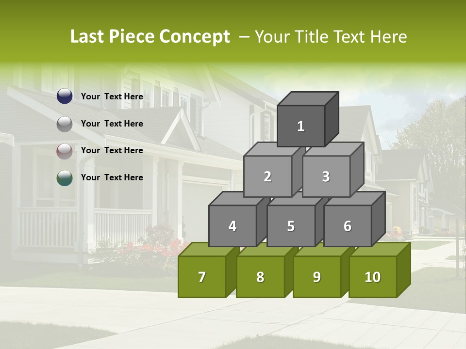 A Row Of Houses With Landscaping In Front Of Them PowerPoint Template