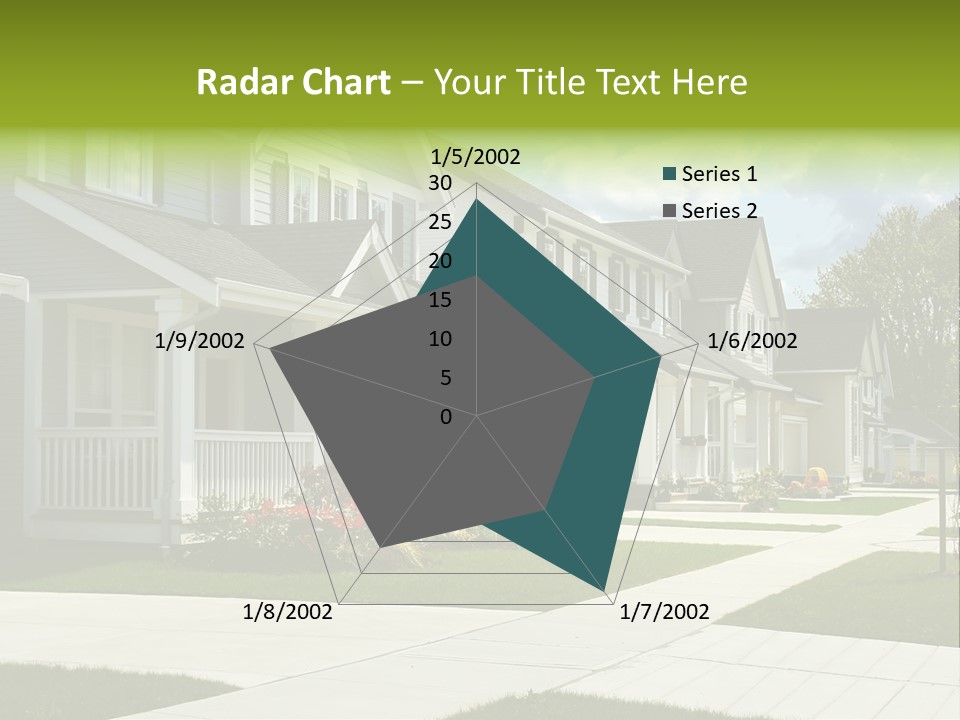 A Row Of Houses With Landscaping In Front Of Them PowerPoint Template