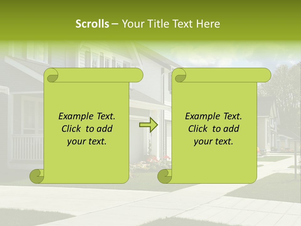 A Row Of Houses With Landscaping In Front Of Them PowerPoint Template