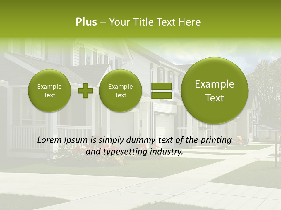 A Row Of Houses With Landscaping In Front Of Them PowerPoint Template