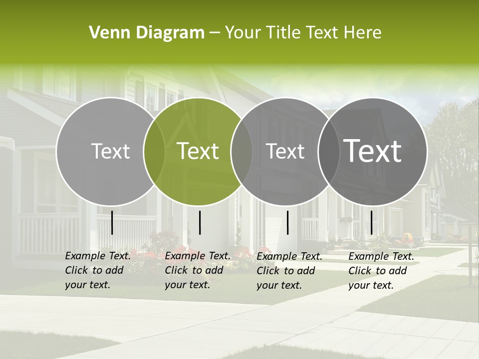 A Row Of Houses With Landscaping In Front Of Them PowerPoint Template