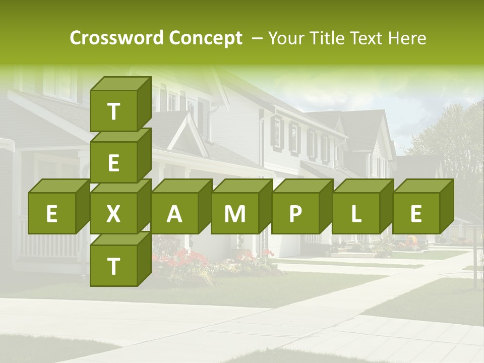 A Row Of Houses With Landscaping In Front Of Them PowerPoint Template