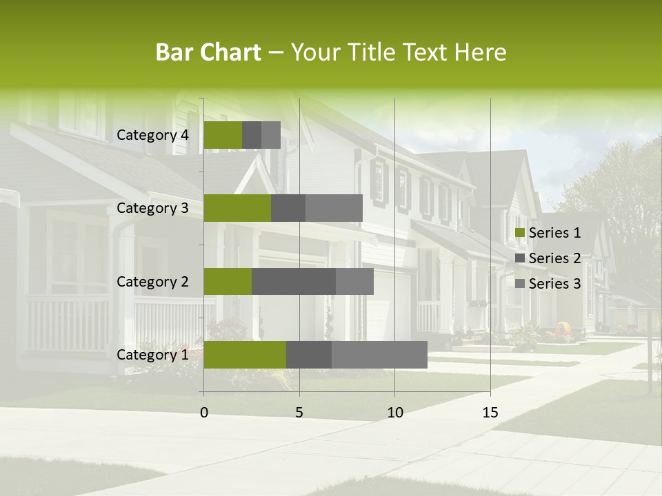 A Row Of Houses With Landscaping In Front Of Them PowerPoint Template
