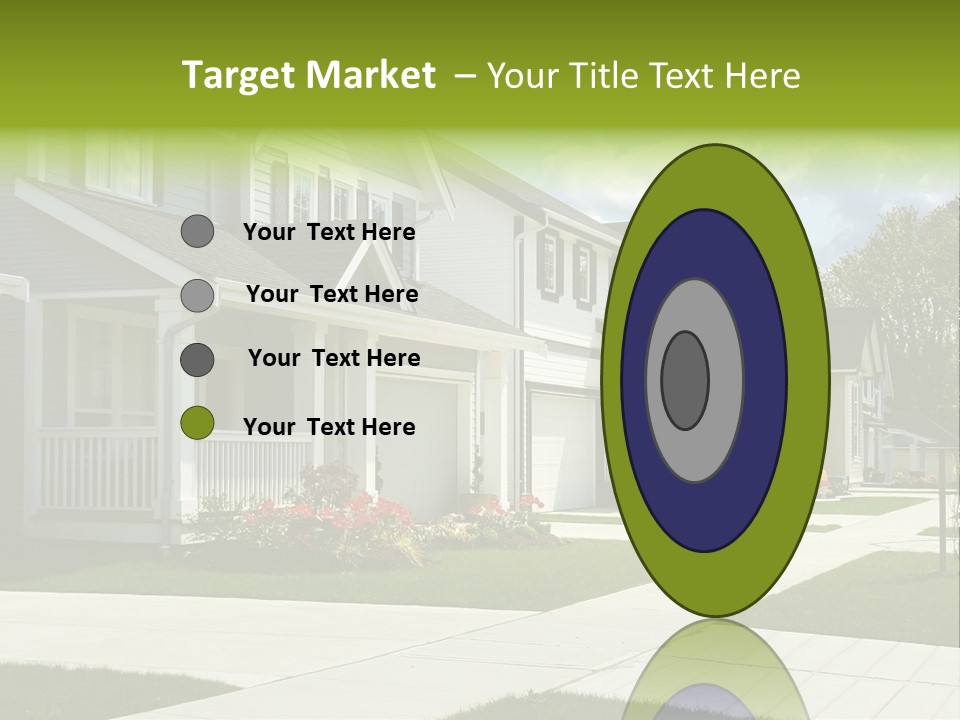 A Row Of Houses With Landscaping In Front Of Them PowerPoint Template