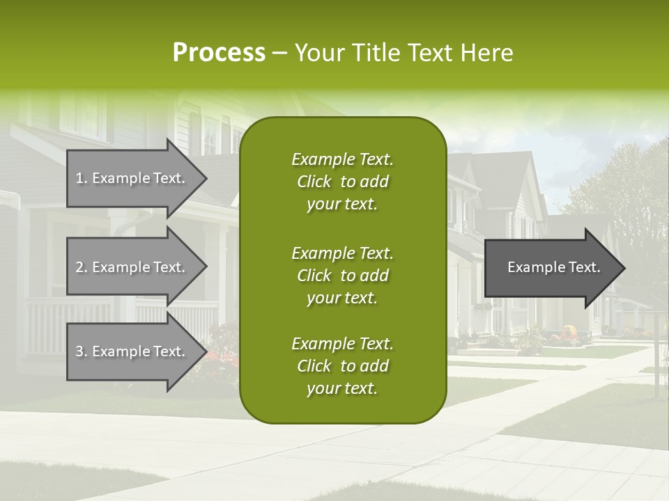 A Row Of Houses With Landscaping In Front Of Them PowerPoint Template