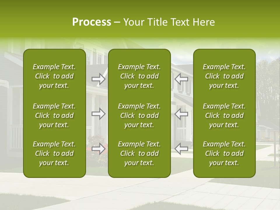A Row Of Houses With Landscaping In Front Of Them PowerPoint Template
