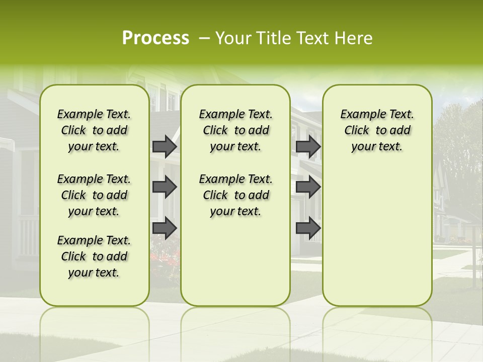 A Row Of Houses With Landscaping In Front Of Them PowerPoint Template