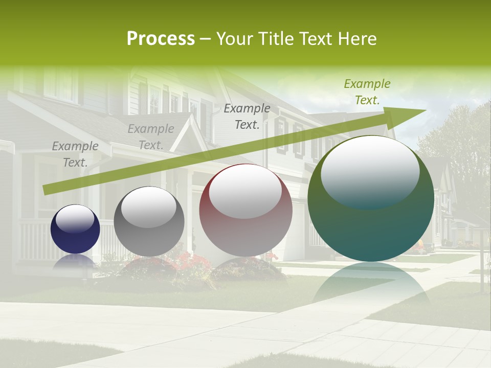 A Row Of Houses With Landscaping In Front Of Them PowerPoint Template