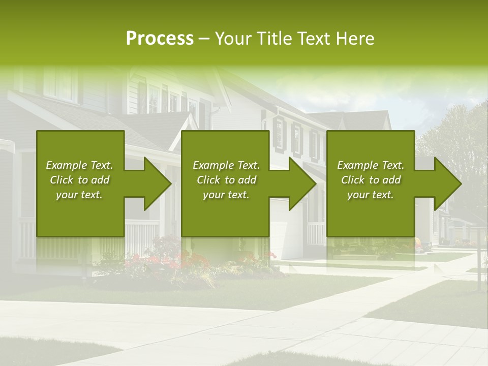 A Row Of Houses With Landscaping In Front Of Them PowerPoint Template