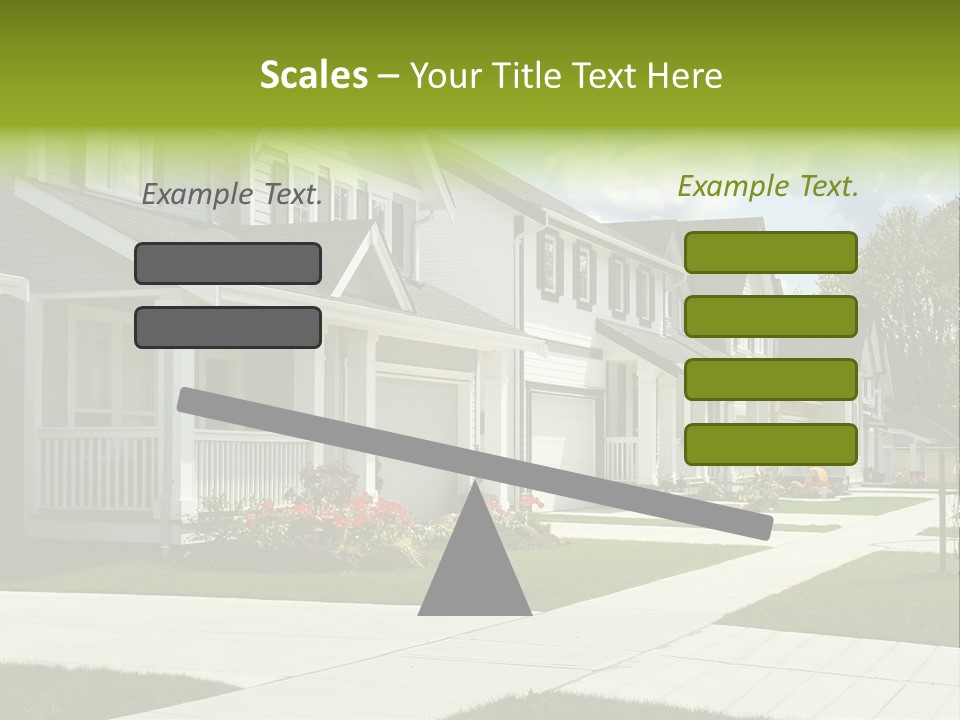 A Row Of Houses With Landscaping In Front Of Them PowerPoint Template