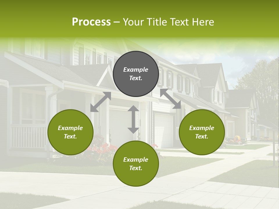 A Row Of Houses With Landscaping In Front Of Them PowerPoint Template
