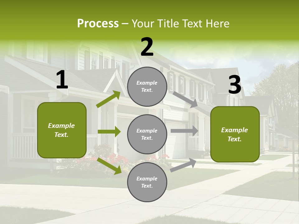 A Row Of Houses With Landscaping In Front Of Them PowerPoint Template