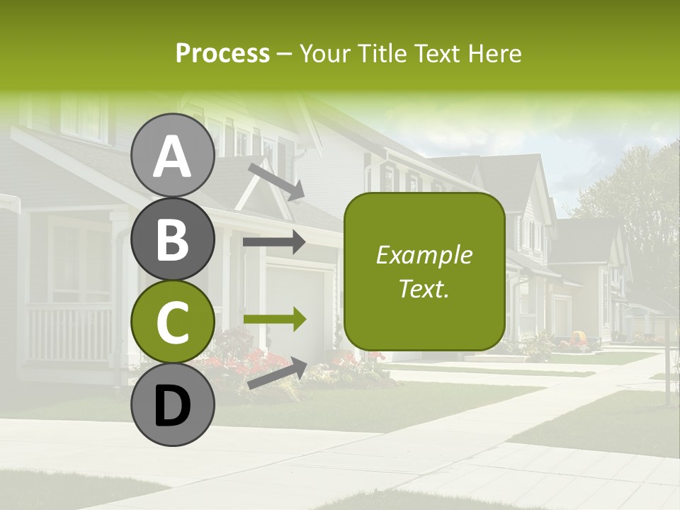 A Row Of Houses With Landscaping In Front Of Them PowerPoint Template