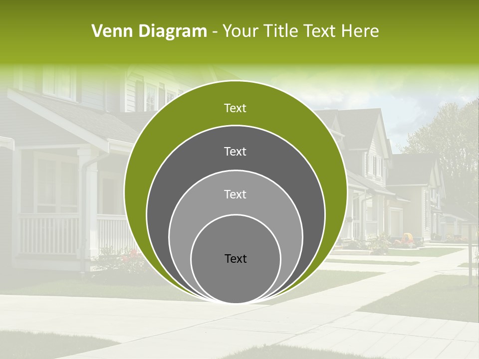 A Row Of Houses With Landscaping In Front Of Them PowerPoint Template