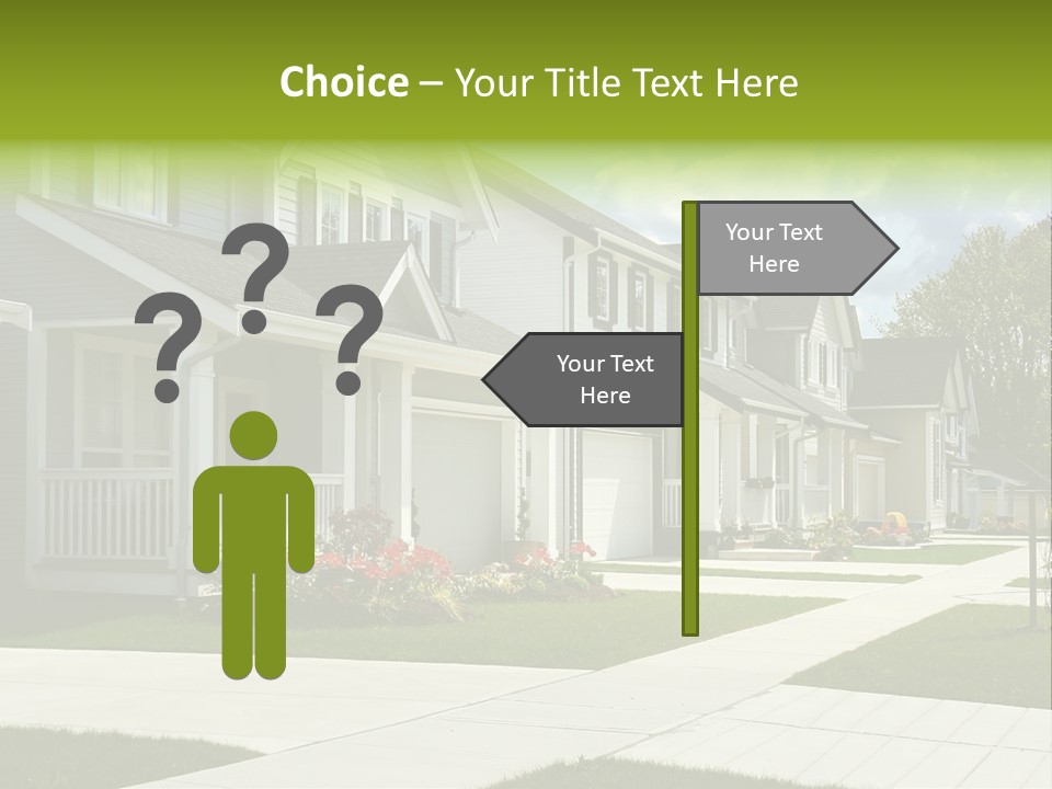 A Row Of Houses With Landscaping In Front Of Them PowerPoint Template