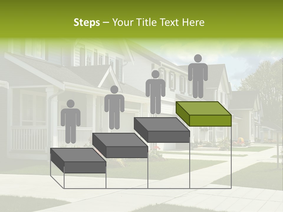A Row Of Houses With Landscaping In Front Of Them PowerPoint Template