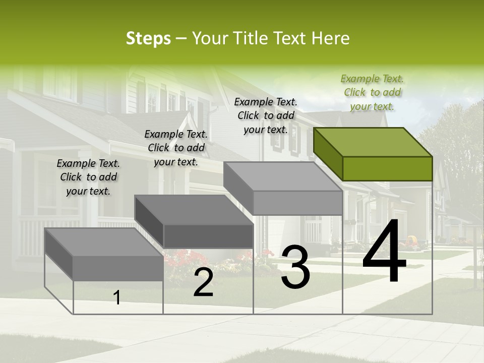 A Row Of Houses With Landscaping In Front Of Them PowerPoint Template