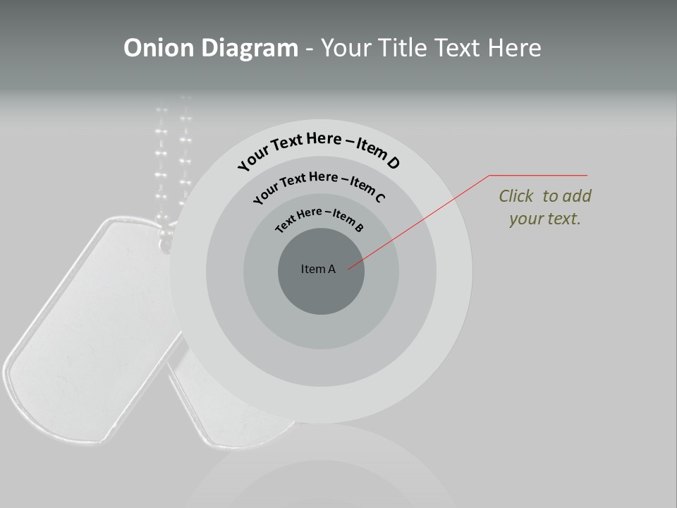 A Dog Tag On A Chain With A Black Background PowerPoint Template