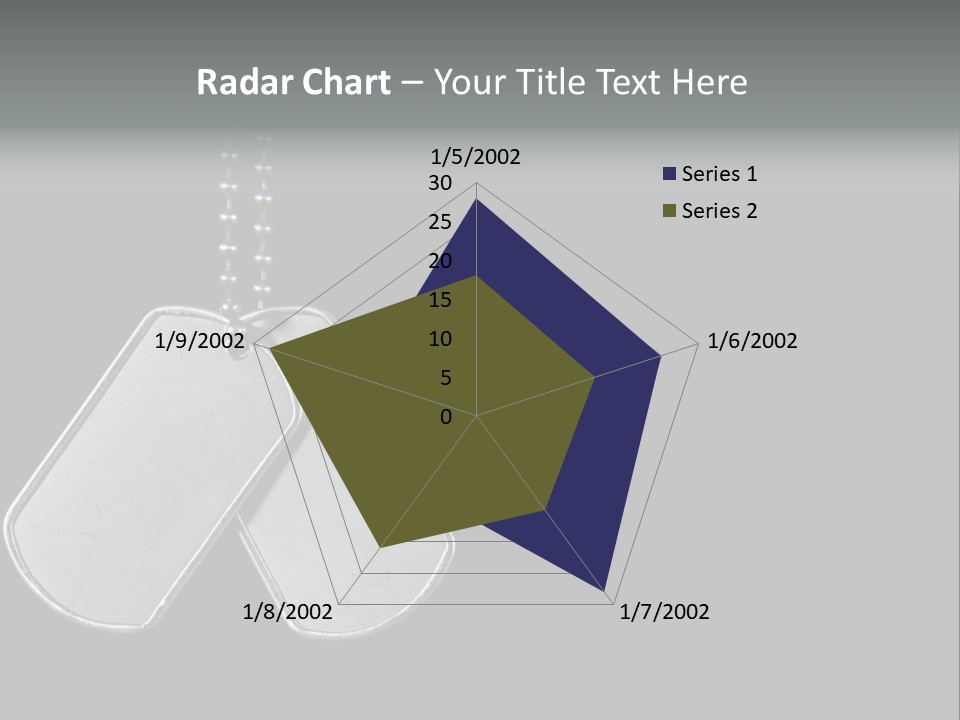 A Dog Tag On A Chain With A Black Background PowerPoint Template