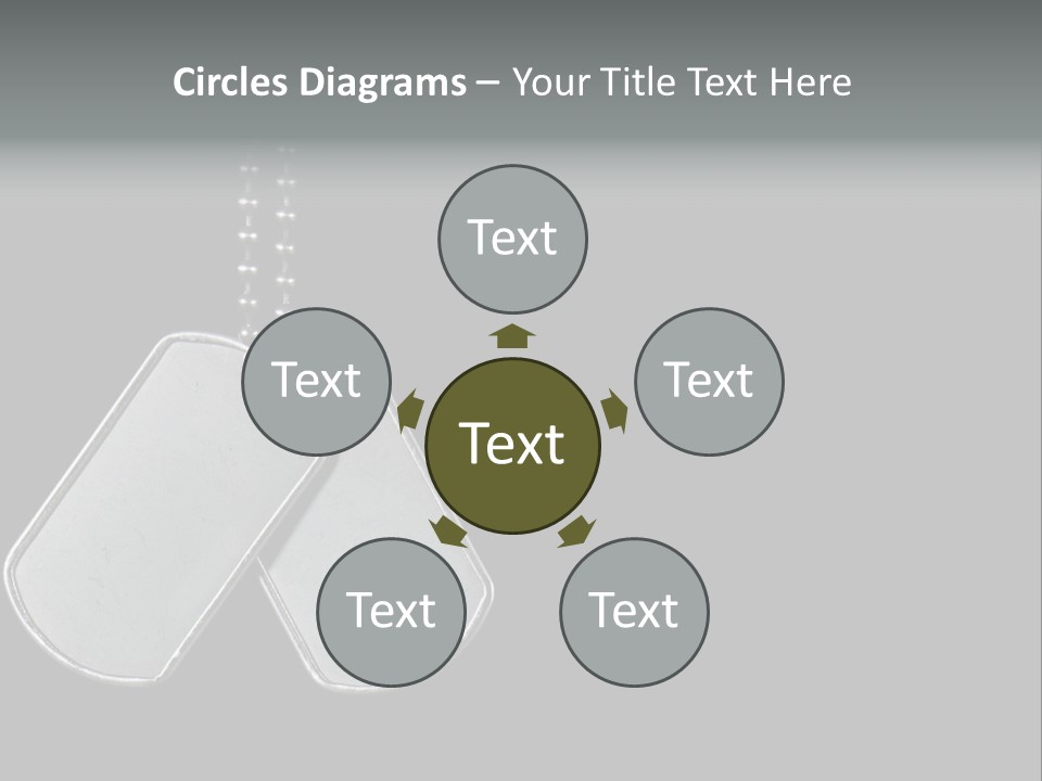 A Dog Tag On A Chain With A Black Background PowerPoint Template