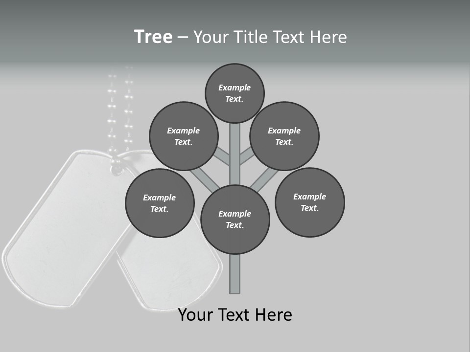 A Dog Tag On A Chain With A Black Background PowerPoint Template