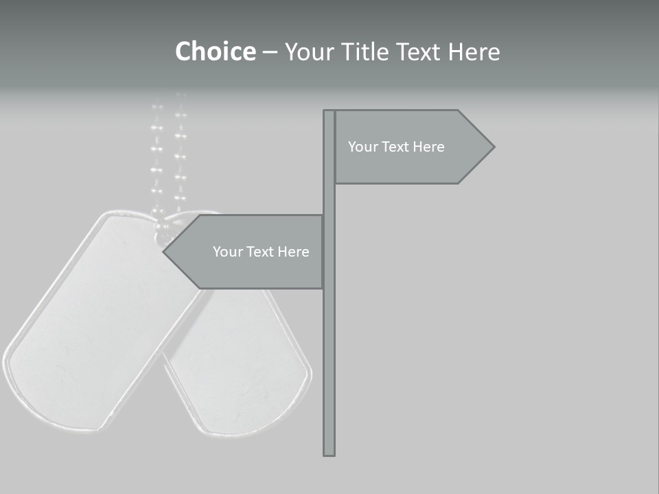 A Dog Tag On A Chain With A Black Background PowerPoint Template