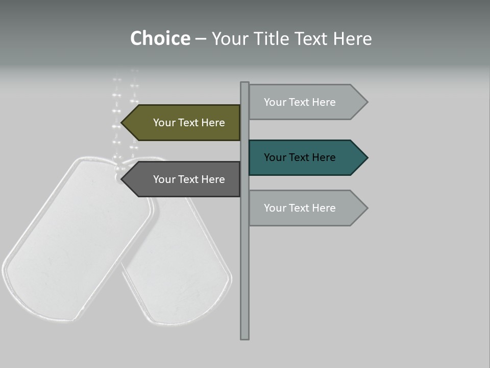 A Dog Tag On A Chain With A Black Background PowerPoint Template