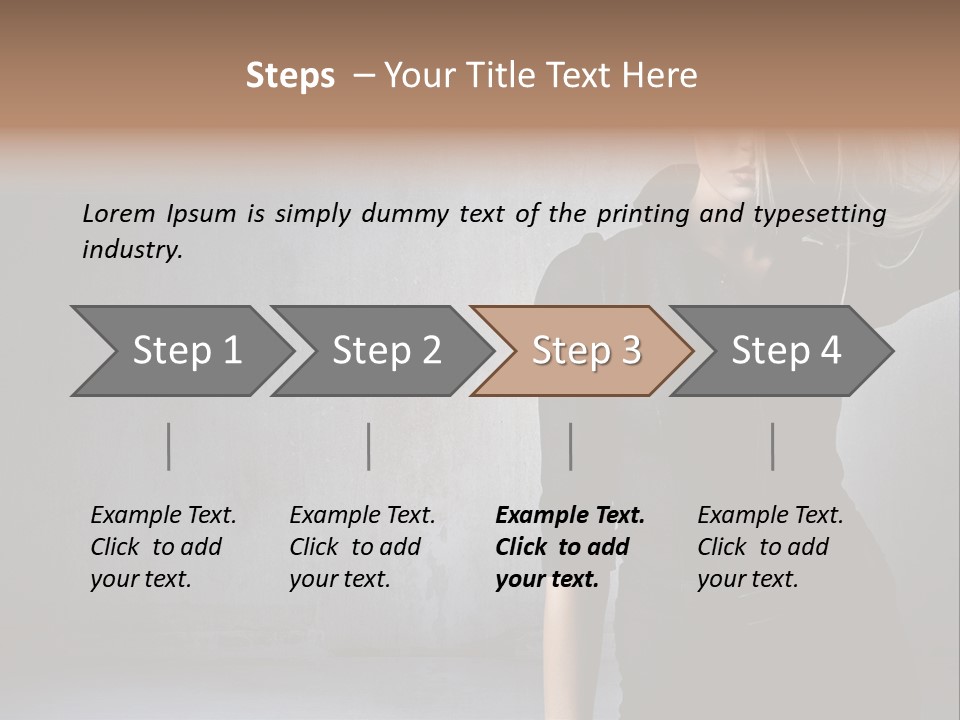 A Woman In Black Is Posing With Her Hair Blowing In The Wind PowerPoint Template