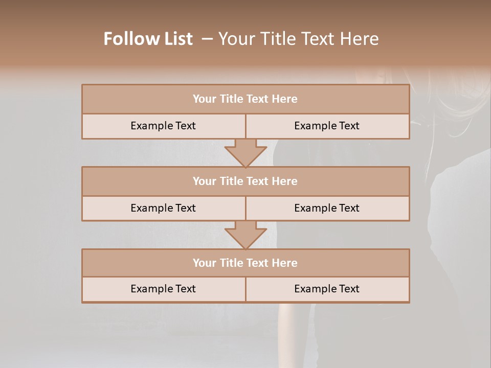 A Woman In Black Is Posing With Her Hair Blowing In The Wind PowerPoint Template