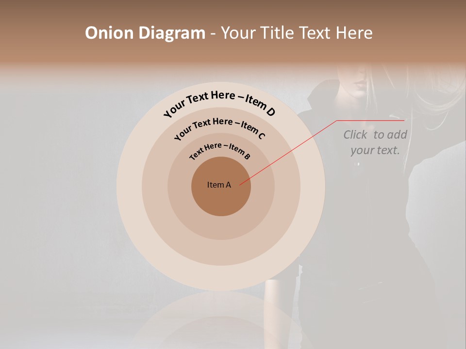 A Woman In Black Is Posing With Her Hair Blowing In The Wind PowerPoint Template