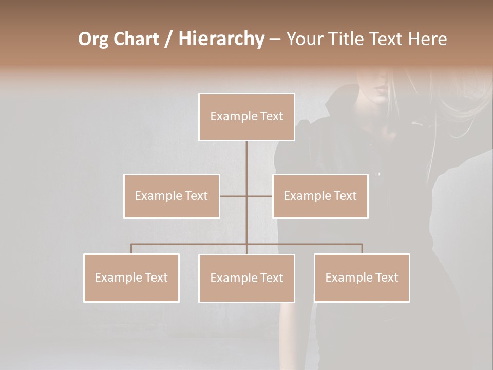 A Woman In Black Is Posing With Her Hair Blowing In The Wind PowerPoint Template