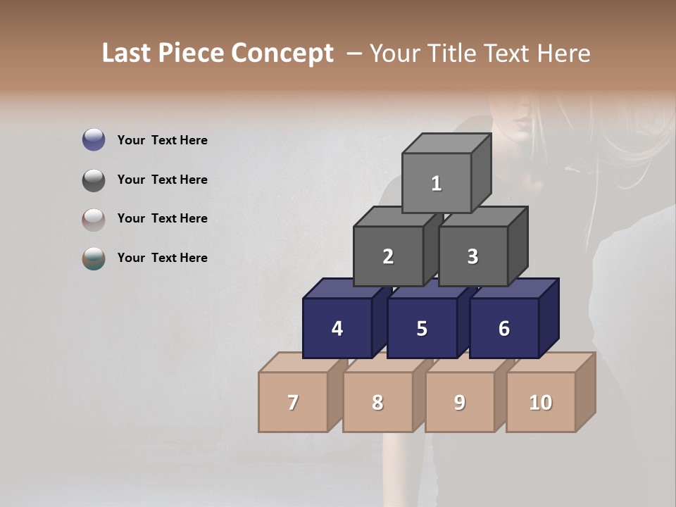 A Woman In Black Is Posing With Her Hair Blowing In The Wind PowerPoint Template