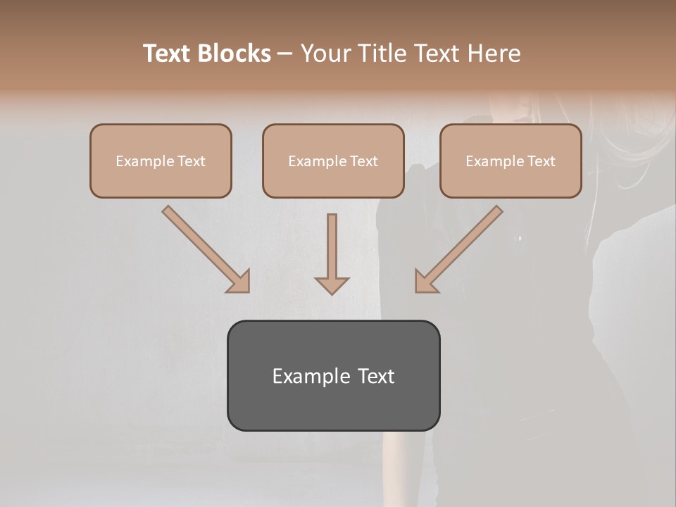 A Woman In Black Is Posing With Her Hair Blowing In The Wind PowerPoint Template