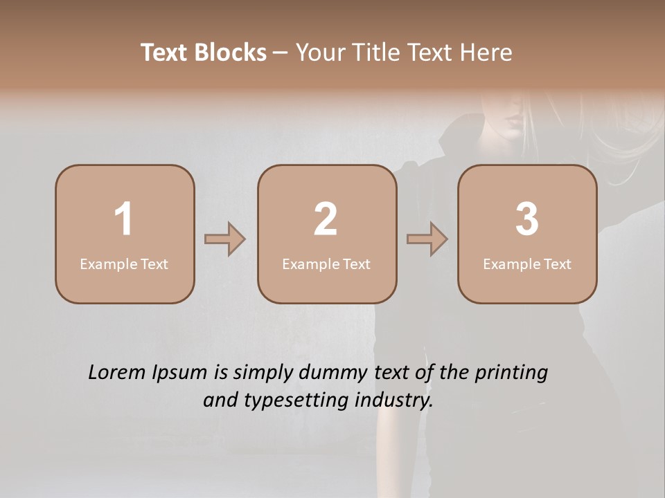 A Woman In Black Is Posing With Her Hair Blowing In The Wind PowerPoint Template