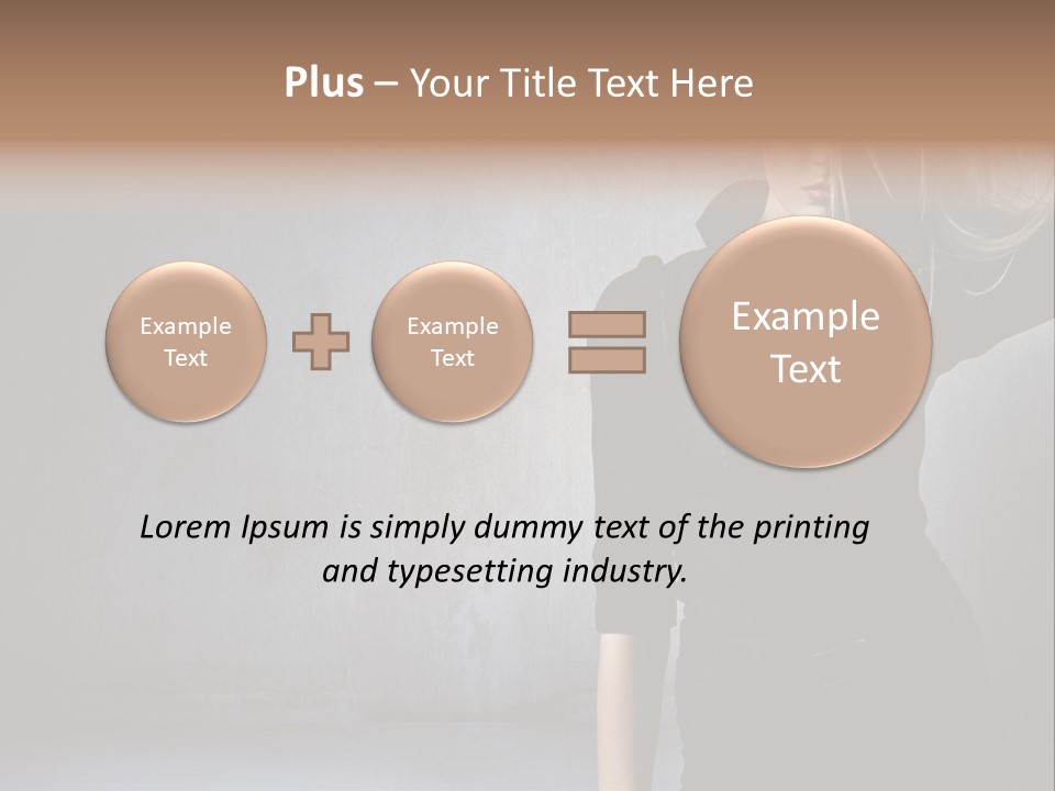 A Woman In Black Is Posing With Her Hair Blowing In The Wind PowerPoint Template