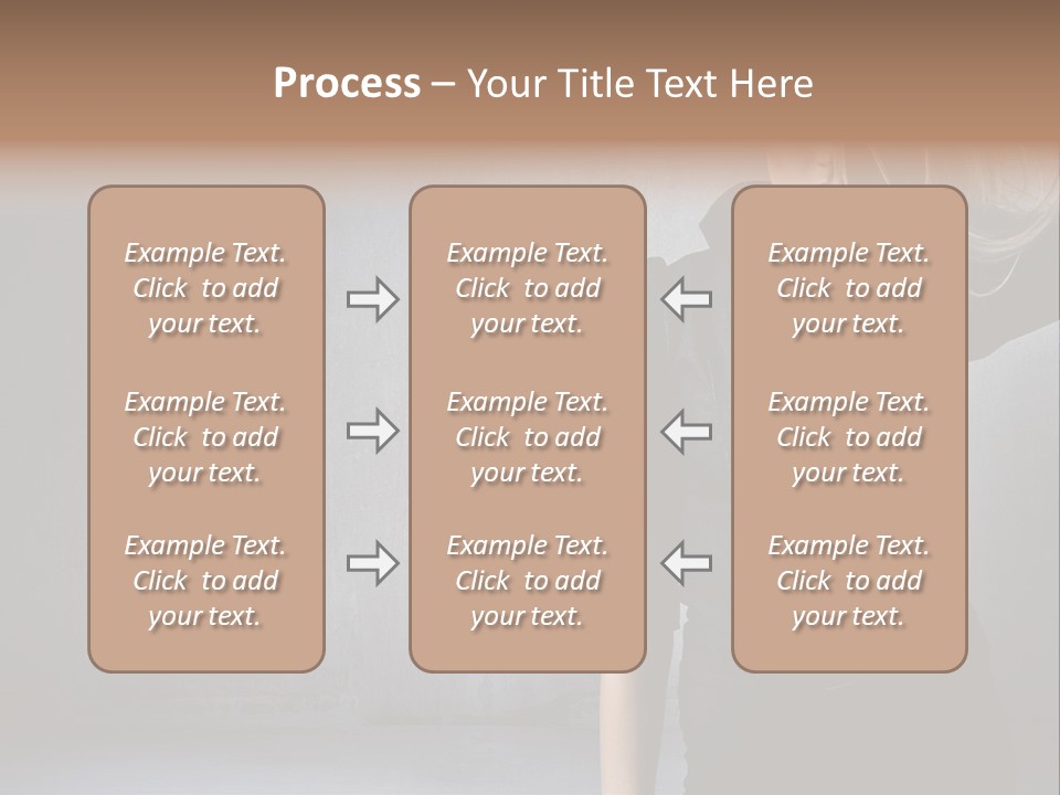 A Woman In Black Is Posing With Her Hair Blowing In The Wind PowerPoint Template