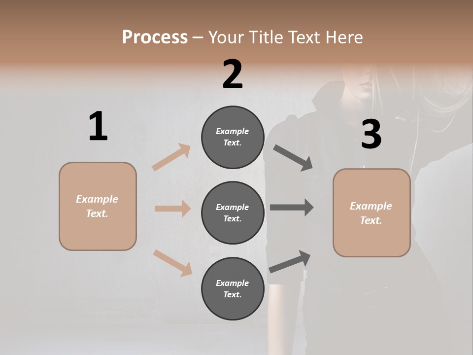 A Woman In Black Is Posing With Her Hair Blowing In The Wind PowerPoint Template