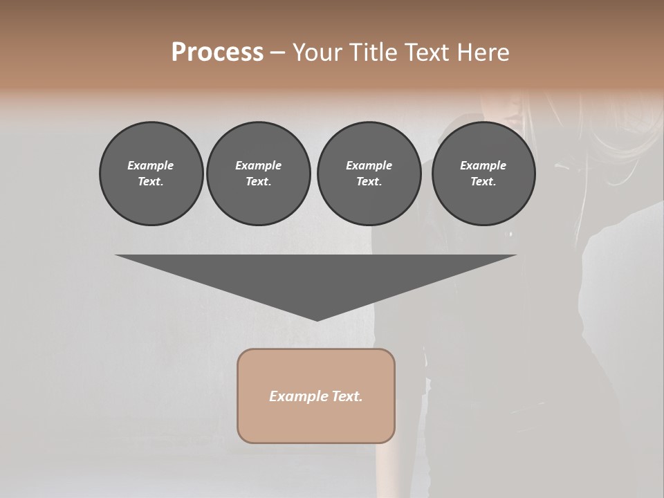 A Woman In Black Is Posing With Her Hair Blowing In The Wind PowerPoint Template