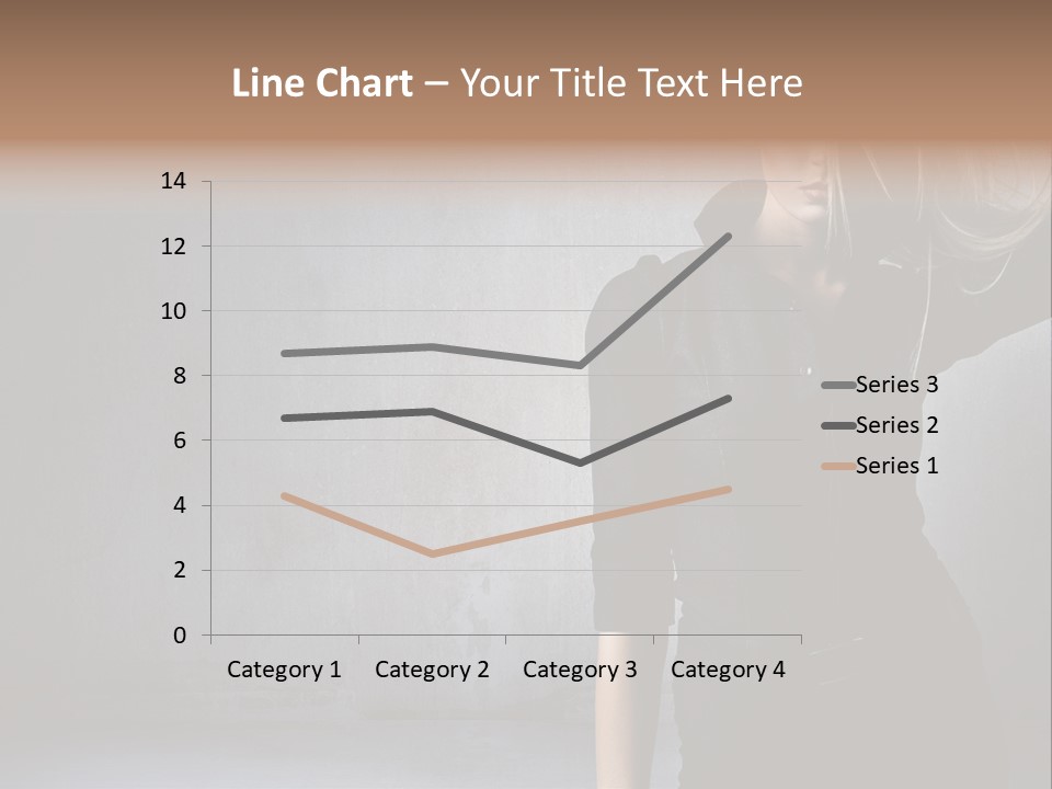 A Woman In Black Is Posing With Her Hair Blowing In The Wind PowerPoint Template