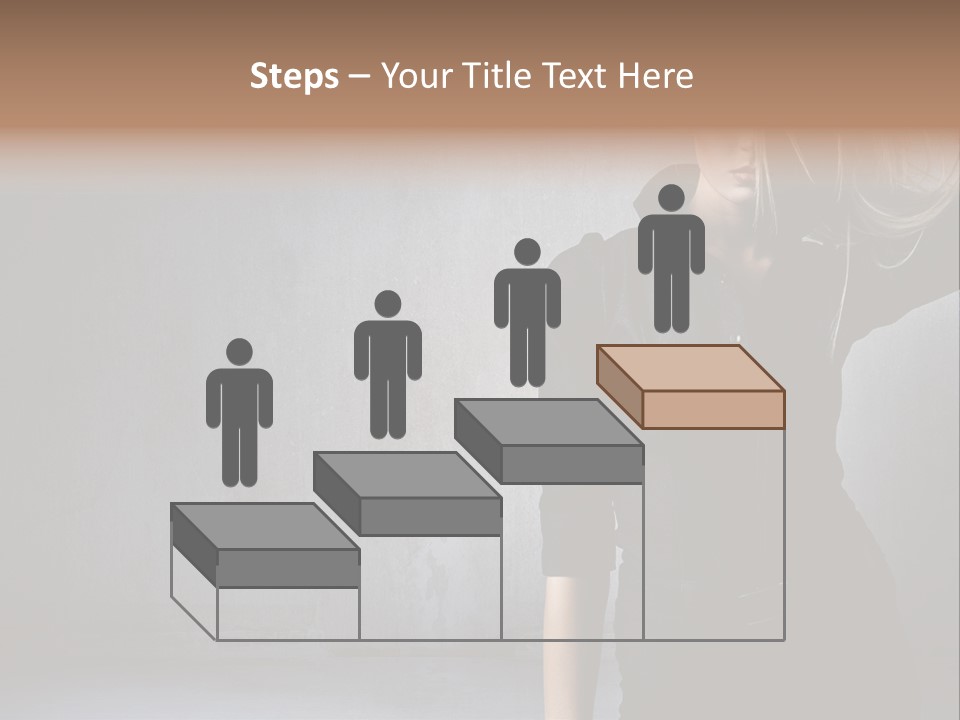 A Woman In Black Is Posing With Her Hair Blowing In The Wind PowerPoint Template