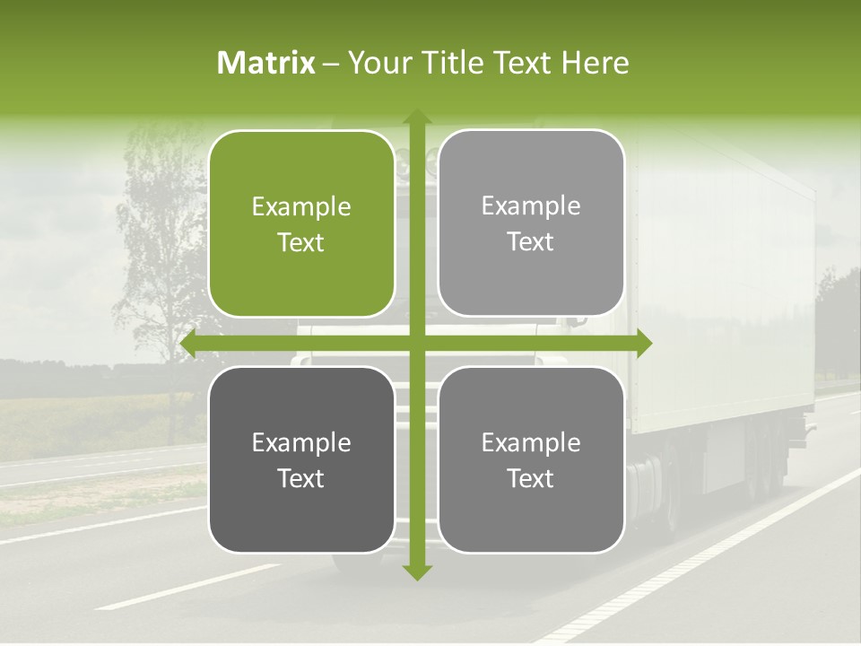 A Large White Truck Driving Down A Road PowerPoint Template