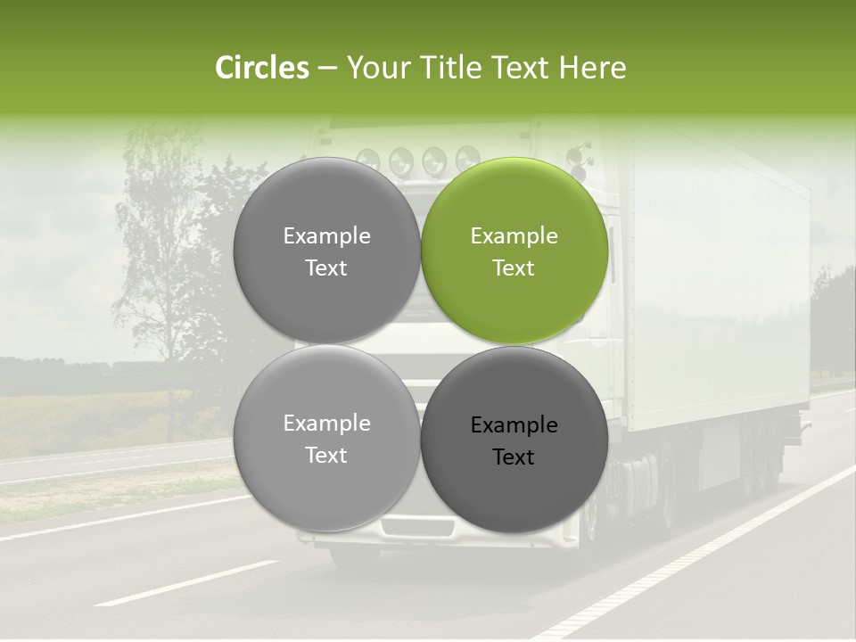 A Large White Truck Driving Down A Road PowerPoint Template