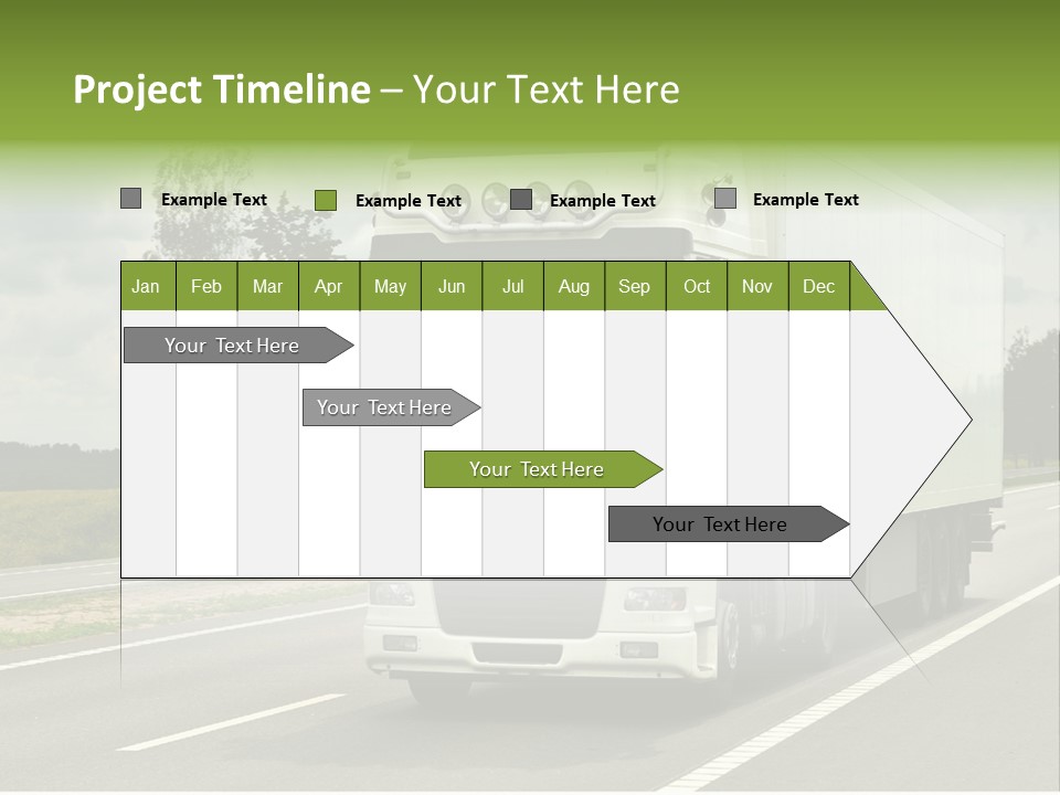 A Large White Truck Driving Down A Road PowerPoint Template