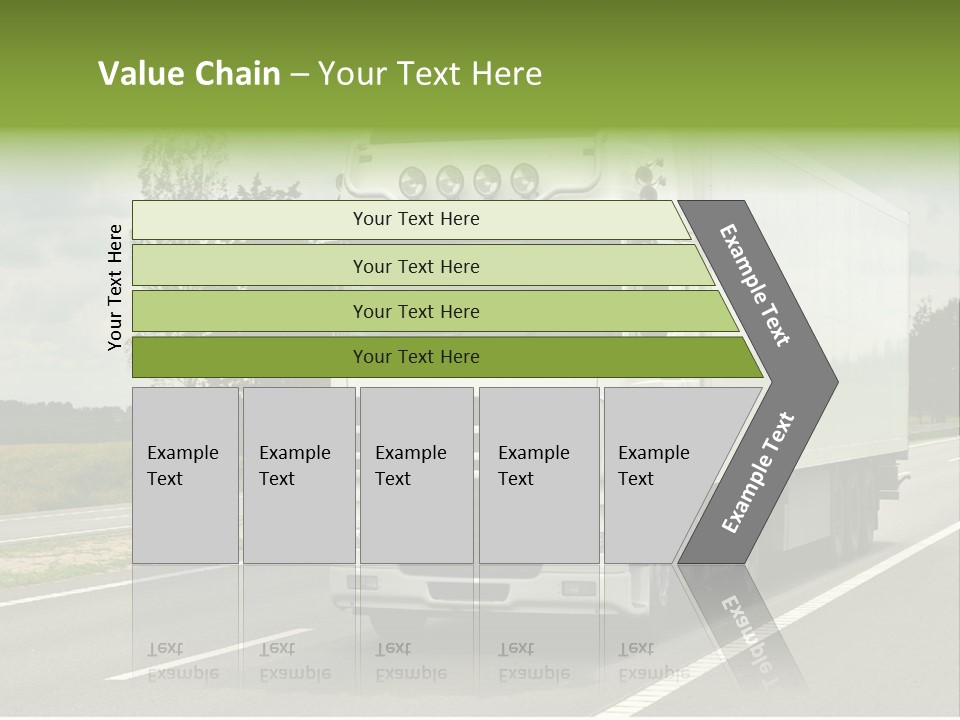 A Large White Truck Driving Down A Road PowerPoint Template