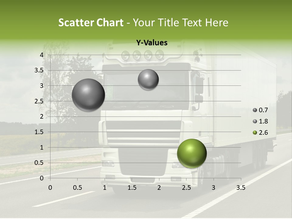 A Large White Truck Driving Down A Road PowerPoint Template