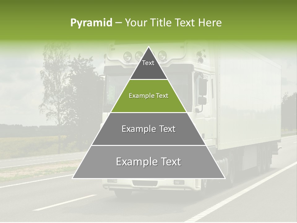 A Large White Truck Driving Down A Road PowerPoint Template