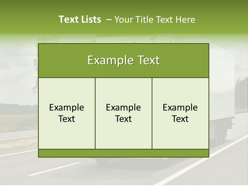 A Large White Truck Driving Down A Road PowerPoint Template