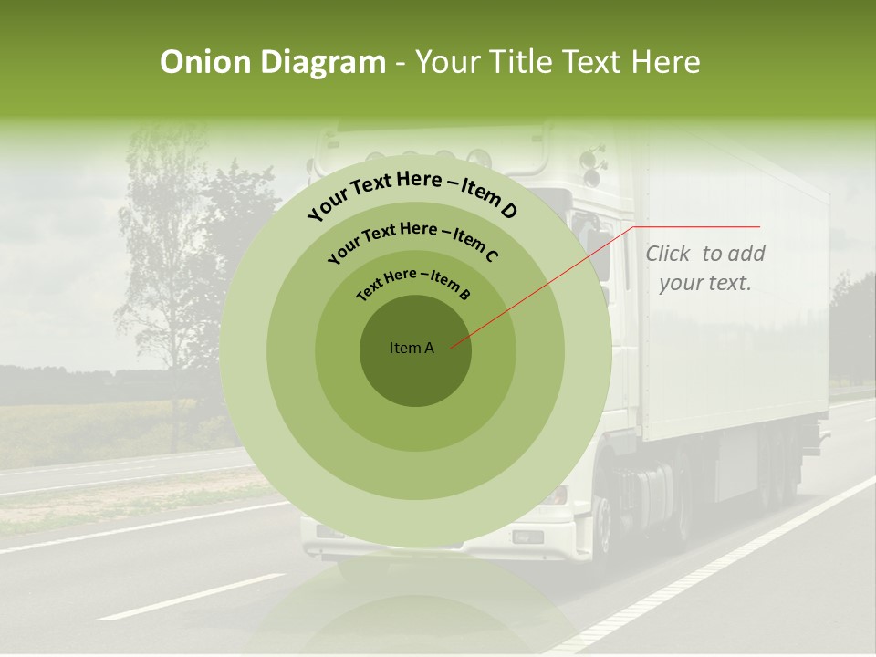 A Large White Truck Driving Down A Road PowerPoint Template